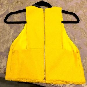 Yellow fringe Zara crop top